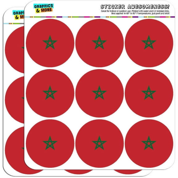 Morocco National Country Flag 18 2" Planner Calendar Scrapbooking Crafting Stickers