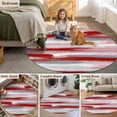 thumbnail image 5 of Red Pink Gray Stripes Round Area Rug 5Ft Washable Circle Rugs for Living Room Bedroom, Modern Abstract Minimalist Retro Non-Slip Carpet Floor Mats Indoor Outdoor Carpet Runner Aesthetic Home Decor, 5 of 8