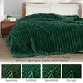 thumbnail image 7 of Exclusivo Mezcla King Size Flannel Fleece Blanket, Super Soft 3D Striped Jacquard Blanket for Bed, Lightweight Fuzzy Cozy Blankets, Forest Green, 90"x104", 7 of 7