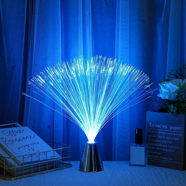 Lámpara de fuente de fibra óptica de colores, luz LED de noche de plástico que cambia de color, meticulosamente diseñada