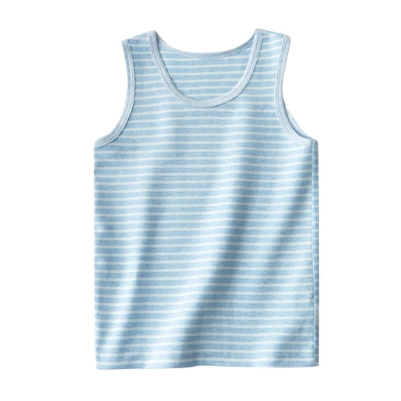 QTOCIO Summer Girls Tank Top, Toddler Girl Clothes, Girls Children Inner Layer Children T-shirt Base Shirt Top Round-Neck Camisoles, Light Blue, 7 Years