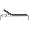 thumbnail image 3 of Pemberly Row Modern Aluminum Outdoor Chaise Lounge in Black/Silver, 3 of 4