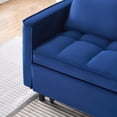 thumbnail image 6 of CARZZI LIFE 3 in 1 Convertible Sleeper Sofa Bed, Modern Velvet Pull Out Couch with Adjustable Backrest, Side Pockets, and Pillows, Perfect for Small Apartment, Office, Living Room (Blue), 6 of 6