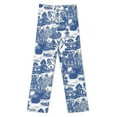 thumbnail image 3 of Blue Willow Chinoiserie Blue And White Porcelain Inspiration Pajama Pants Comfortable Elastic Waist Pajamas Fashion Sleepwear Bottoms Plus Size Homewear, 3 of 6
