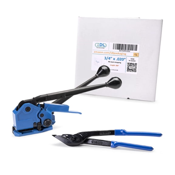 IDL Packaging PRO 3/4" x 300' Steel Strapping Kit, 1700 lbs Break Strength