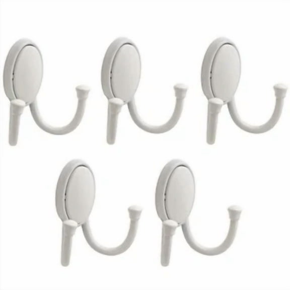 5 Liberty Hardware Concealed Mount Double Robe Hook With Oval Base White Color