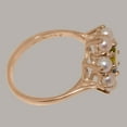 thumbnail image 4 of LBG British Made 18k Rose Gold Natural Peridot & Cultured Pearl Womens Statement Ring - 33 size options - Size 8.75, 4 of 6