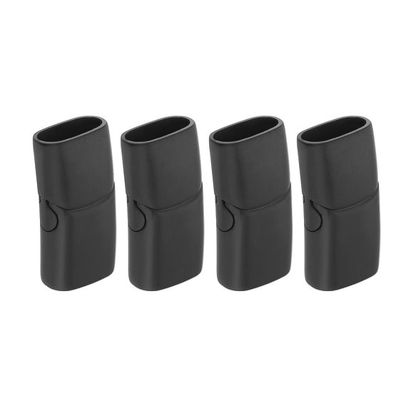 Uxcell 12x6mm Jewelry Bracelet Clasps, 4 Pack Flat Leather Clasp for Jewelry Bracelet Craft Making DIY, Black（29mm）