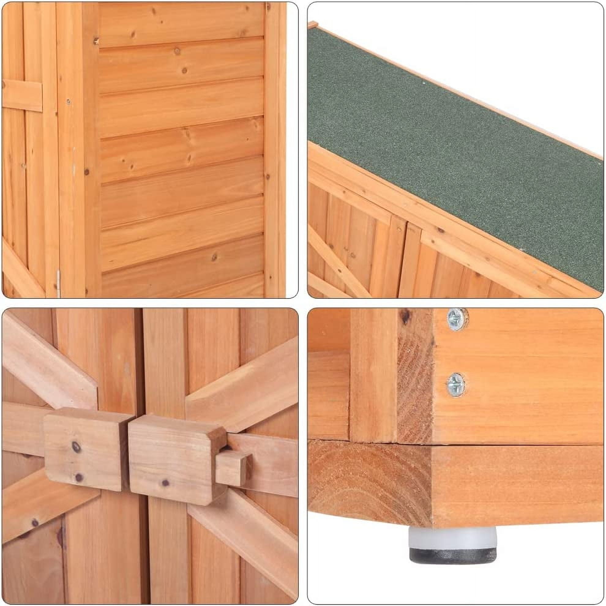 VINGLI Outdoor Wooden Storage Shed, 50.4” x 19.7” x 34.6” (L x W x H) Extra Large Garden Shed Outside Tool Cabinet with 2 Safety Latches, Patio Storage Organizer for Garden Yard Lawn Equipment