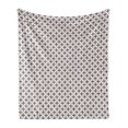 thumbnail image 1 of Abstract Soft Flannel Fleece Blanket, Composition of Round Squares Repeated Diagonally in Monochrome Style, Cozy Plush for Indoor and Outdoor Use, 50" x 60", Night Blue Pale Eggshell, by Ambesonne, 1 of 6