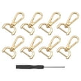 thumbnail image 1 of Uxcell 8Pcs Swivel Clasps, 0.78" Detachable Snap Hook with Screwdriver, Light Gold, 1 of 7