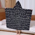 thumbnail image 5 of Math Equations Chemistry Black Pattern Hooded Bath Towel，60"x35" for Ages 3 To 12 Kids, Quick Dry Lightweight Soft Microfiber Hood Beach Towel Cover Up for Kids, 5 of 7