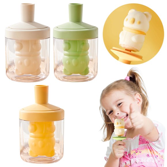 SSZMDLB à Moins de 5$ 3 Pcs Moules à Crème Glacée, Moules à Crème Glacée Koala, Fabricants de Popsicles en Silicone, Moules à Friandises Faits Maison, Antiadhésifs, Démoulage Facile, Sûrs pour Congélateur, pour Sorbet à Crème Glacée, Forme Amusante
