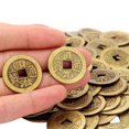 thumbnail image 2 of 200 monedas chinas de Feng Shui, monedas Ching de buena suerte de bronce antiguo, decoraciones temáticas asiáticas, para la salud y la riqueza - 1 pulgada, 2 of 5