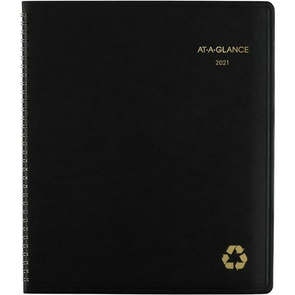 At a Glance AAG Recycled Monthly PCW Planner, Black