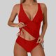 thumbnail image 1 of Trajes de baño para mujer, Trajes de baño para mujer Traje de baño de mujer con abertura, cintura alta, color liso, traje de baño bikini conservador y a la moda Traje de baño de nailon para mujer, 1 of 9