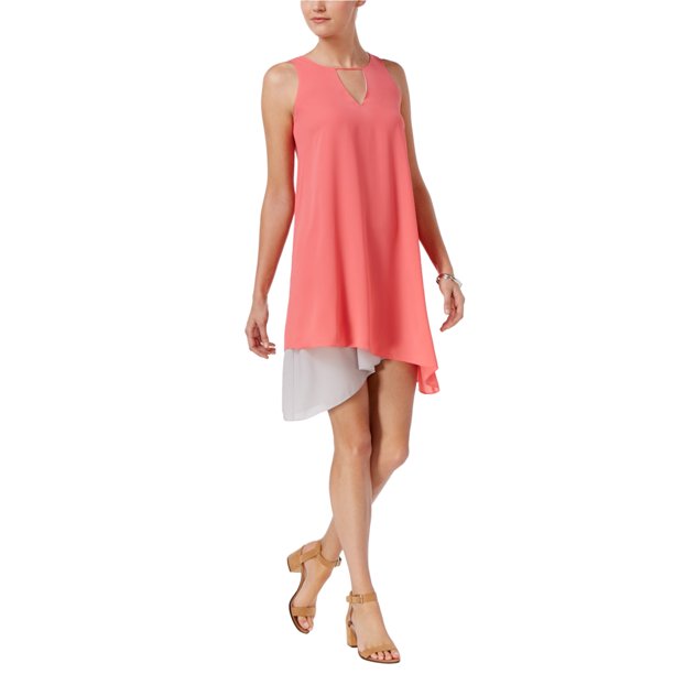 Vestido recto asimétrico bar III para mujer Rosa Mediano