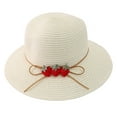 thumbnail image 1 of Sombrero de paja de ala grande para mujer, con circunferencia de 56 a 58 cm, bonito sombrero de verano con protección solar, sombrero de pescador, 1 of 5