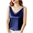 thumbnail image 2 of YHAJDS Womens Built In Bra Tank Tops Workout Tops Solid Color V Neck Sleeveless Spaghetti Strap Cami, 2 of 5
