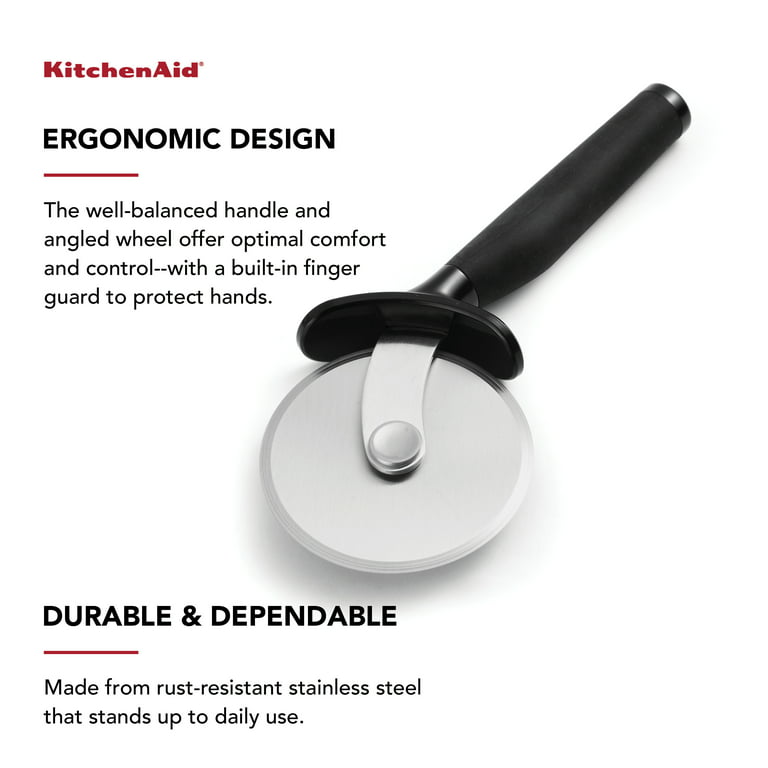 KitchenAid Stainless Steel Pizza Wheel, Black, Dishwasher Safe