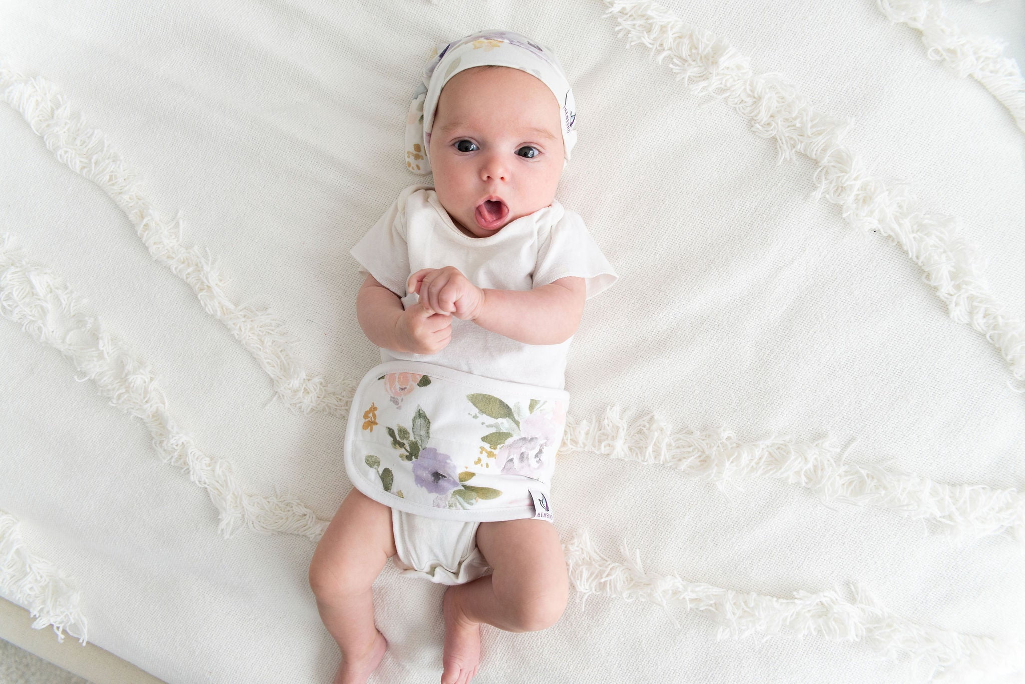 MEMEENO Belly Band Darling Organic Cotton Self-Warming Colic and Gas Relief for Fussy Newborn 1-Count One Size