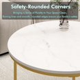 thumbnail image 4 of Peispie 27.6" Round Nesting Coffee Table Set of 2, Modern Stacking End Tables with Sturdy Metal Frame, Faux Marble & Industrial Wood Accent Side Tables for Living Room Bedroom, White Gold, 4 of 8