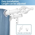 thumbnail image 2 of Urbanest Adjustable Double Curtain Rod Set Portia Manhattan Finials – 1″ Front & 3/4″ Back Rod With Glossy White Rod, 48–84 Inches, 2 of 6