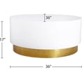 thumbnail image 5 of Pemberly Row White Lacquer Metal Coffee Table with Durable Gold Base, 5 of 5