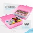 thumbnail image 7 of Enday Pencil Box Blue, Large Capacity Plastic Double Deck Box with 12 Compartments, Plastic Pencil Box with Snap-Tight Lid, Hard Pencil Case Storage Organizer Pencil Boxes, 7 of 7