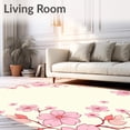 thumbnail image 2 of ODIKA 6'x9' Machine Washable Non-Slip Area Rug, Cherry Blossom Petals Anime Theme Accent Floral Design High Traffic Rug with Pad, Pink, 700422, 2 of 8