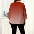 thumbnail image 5 of Tops for Women Long Sleeved Gradient Round Neck Home Casual T-Shirt Red XXL, 5 of 6