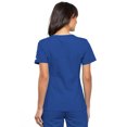 thumbnail image 4 of Cherokee Flexibles Women Medical Scrubs Top V-Neck Knit Panel Plus Size 2968, 3XL, Royal, 4 of 6