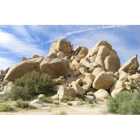 LAMINATED POSTER Monzogranite boulders at the entrance to Hidden Valley in Joshua Tree National Park, California. The Poster Print 24 x