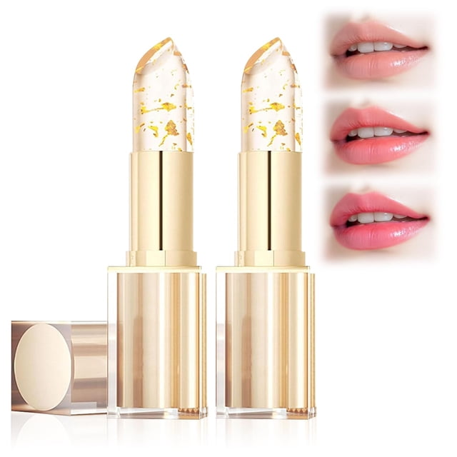 Lápiz labial Azmaker, resistente a la transferencia, con cristal dorado que cambia de color