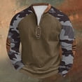 thumbnail image 2 of guisaled Mens Camo Sweatshirt Crewneck Half Zip Up Long Sleeve Pullover Tops Fall Winter Outdoor Camouflage Camping Hunting Jackets, 2 of 4