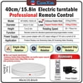 thumbnail image 2 of 15.8In Remote Large Motorized electric turntable Rotating platform Photography Turntable Motorized lazy susan Base giratoria para for Photography,3D Scanner,Heavy duty display(Load Range:220~500lbs), 2 of 8