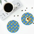 thumbnail image 4 of Gaeub Cute Yellow Rubber Ducks Print 4 Pcs Leather Coasters for Drinks ,Drink Coasters Sets,Drink Table Cup Coasters for Living Room Kitchen Coffee Decor-Round Shape, 4 of 6