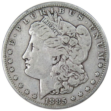 1885 Morgan Dollar F Fine 90% Silver $1 US Coin Collectible
