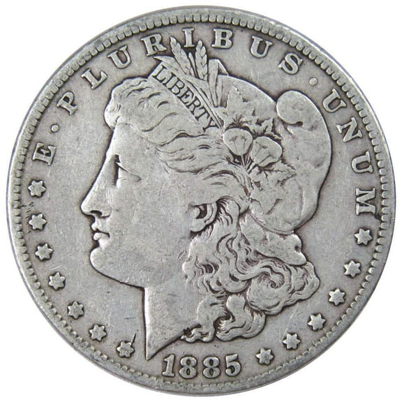 1885 Morgan Dollar F Fine 90% Silver $1 US Coin Collectible