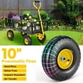 thumbnail image 3 of GVDV Heavy Duty Steel Garden Cart with Liner, 660lbs Capacity, 3 Cu ft, 10" All-Terrain Wheels, Black/Yellow – Durable Utility Cart for Yard Work, Hauling, and Outdoor Use, 3 of 9