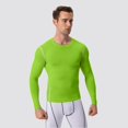 thumbnail image 4 of Men's Compression Shirt Long Sleeve, Athletic Workout T-Shirt & Active Sport Top, Muscle Support Baselayer for Running, Gym, Fitness Training & Cold Weather Light Green S, 4 of 9