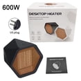 thumbnail image 1 of Calentador de espacio Mini Hexágono Ventilador de calefacción eléctrico portátil de cerámica para oficina en casa, 600 W, Negro, Enchufe de EE. UU. tholdsy HA000124-01B, 1 of 6