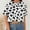 Black, variant on Women's Cow Print Tee Dalmatians Spotted Skin Short Sleeve Crew Neck Crop Tops 2025 Funny Casual Summer Fall T-Shirt