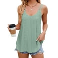 thumbnail image 4 of Deago Women's Flowy Tank Tops Loose Casual Summer Tops Sexy Spaghetti Strap Scoop Neck Sleeveless Tunic Camisoles (Green, S), 4 of 8