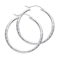 thumbnail image 2 of 14k Yellow Gold Diamond Cut Satin Finish Earrings Aracadas de Oro 2mm, 2 of 2