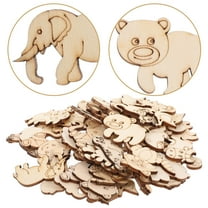 HOMEMAXS 50pcs Unfinished Wooden Cutouts Animal Ornaments Animal Cutouts Wood Slices Unfinished Embellishments For Home Party Decoration