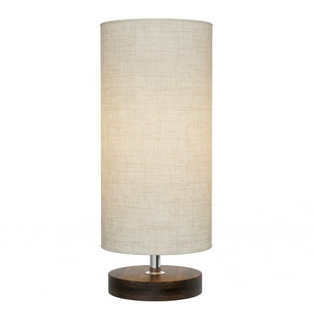 Lavish Home Cylinder Lamp with Wood Base-Modern Light with LED Bulb Included Adjustable Height