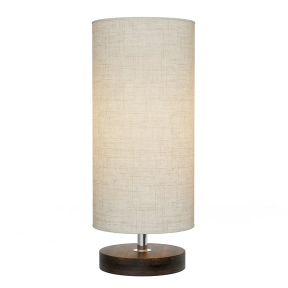 Lavish Home Cylinder Lamp with Wood Base-Modern Light with LED Bulb Included Adjustable Height