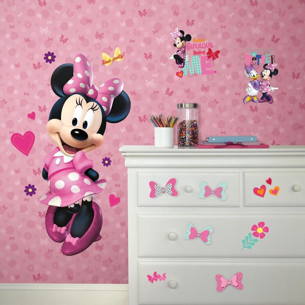 Roommates Disney Embellishment Minnie Mouse Wall Decals Walmart