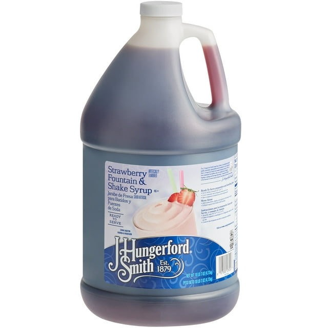 J. Hungerford Smith Sirop pour Fontaine et Milkshake à la Fraise 1 Gallon - 4/caisse